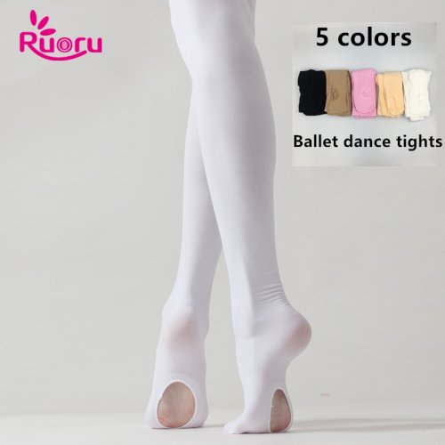 Afbeelding van Professionele Ballet Panty voor Kinderen, Meisjes en Volwassenen – Witte Dansleggings met Gaten, Geschikt voor Ballet en Podiumoptredens