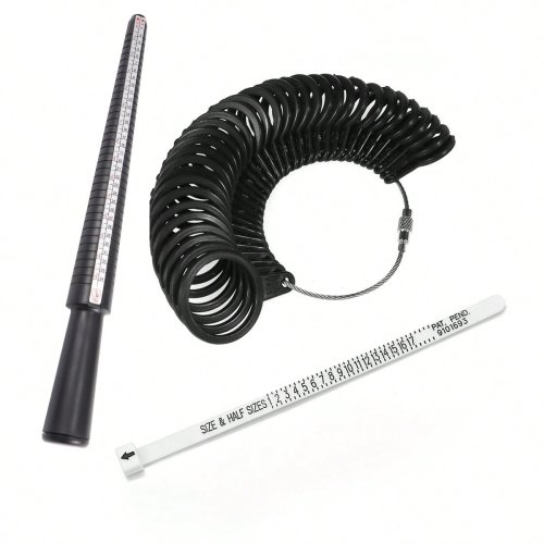 Afbeelding van Professionele Ringmaatstok met Vingermeter – Accurate Ring Sizer voor UK en US Maat in 1 Set, Ideaal voor DIY Sieraden maken
