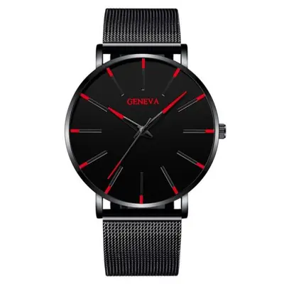Image de Montre Homme Ultra Mince Acier Maille - Élégance & Précision