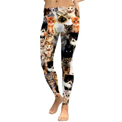 Image de Leggings Femme Chat Holographique - Style Fitness & Streetwear
