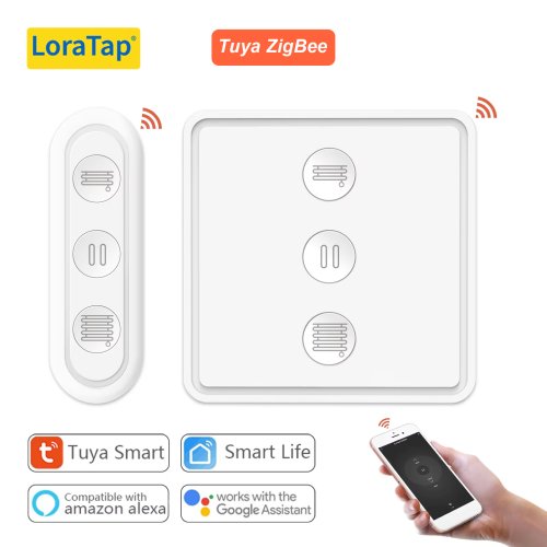 Immagine di Interruttore Smart Zigbee 3.0 per Tenda Avvolgibile con Compatibilità Tuya Smart Life, Controllo da App e Voice Assistant come Google, Alexa, Echo e Home Assistant