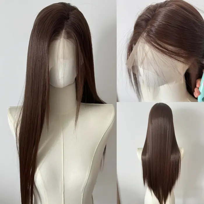 Image de Perruque Noire 26" Lace Front - Style Lolita & Cosplay