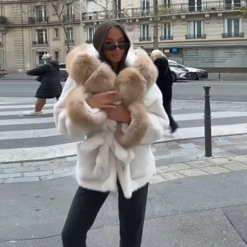 Manteaux en peluche blanc