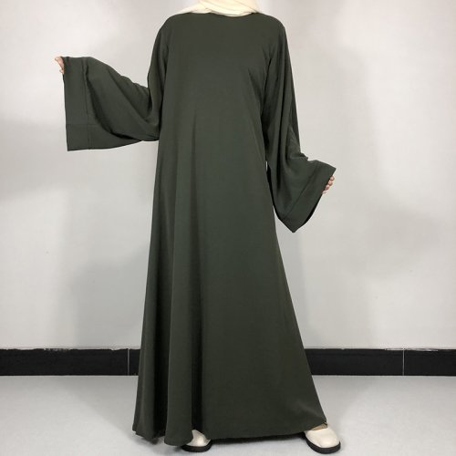 Bild von 15 Farben Basic Plain Nida Abaya mit kostenlosem Gürtel Hochwertige muslimische Frauen bescheidenes einfaches Kleid EID Ramadan islamische Kleidung