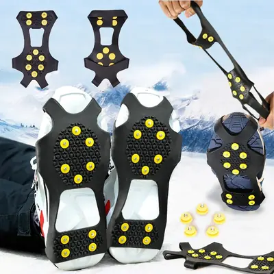 Image de Crampons Anti-Dérapants Neige & Glace - 10 Goujons Élastomère