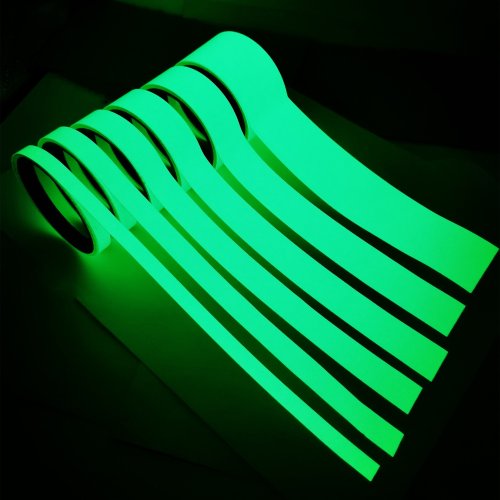 Image of Glow-in-the-Dark Self-Adhesive Safety Tape for Home, Garage, and Outdoor Use – Luminous Fluorescent Warning Sticker for Nighttime Visibility and Security