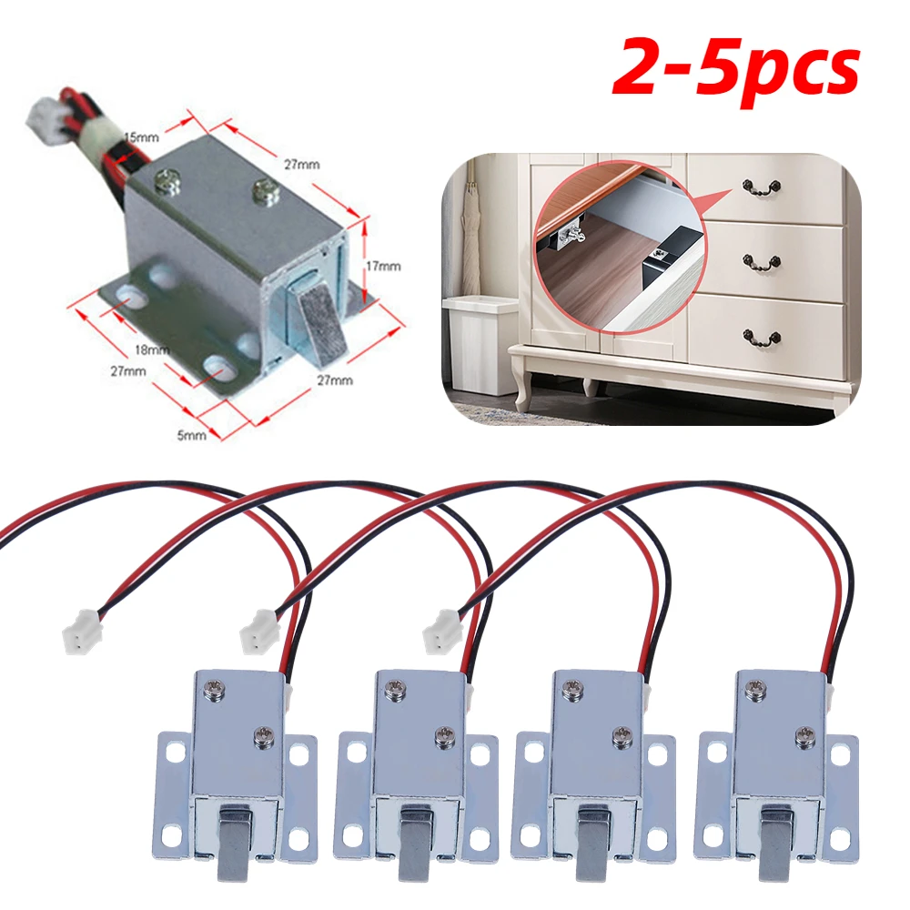 Image of Mini DC 5V/6V/12V Magnetic Lock Solenoid Electromagnetic Door Lock for Cabinet, Drawer, Locker & Control Panel Security