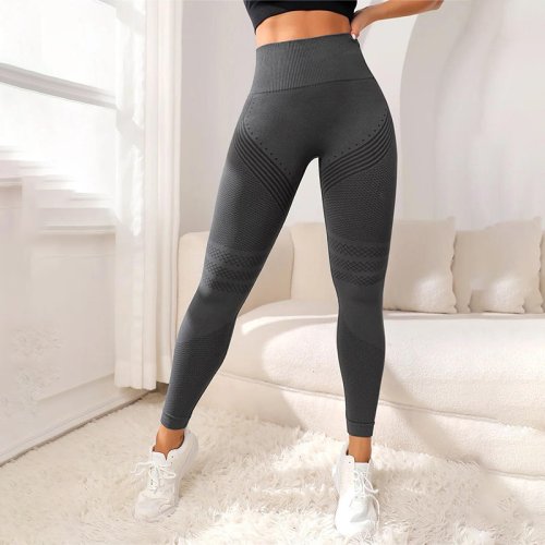 Imagen de Mallas deportivas para mujer, mallas sin costuras de cintura alta, ropa deportiva, mallas de entrenamiento transpirables