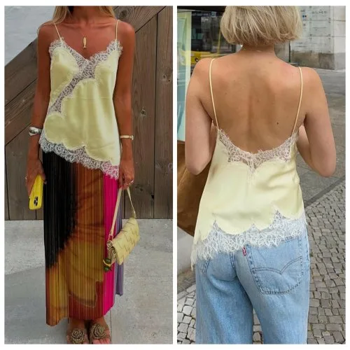 Gelb kurz tops
