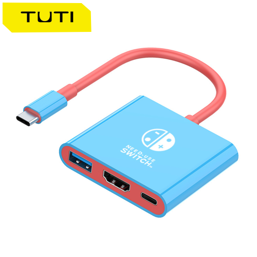 Zdjęcie Przenośny adapter USB-C na HDMI z portem USB 3.0, obsługa 4K@30Hz – idealny do Steam Deck, Nintendo Switch i telewizora