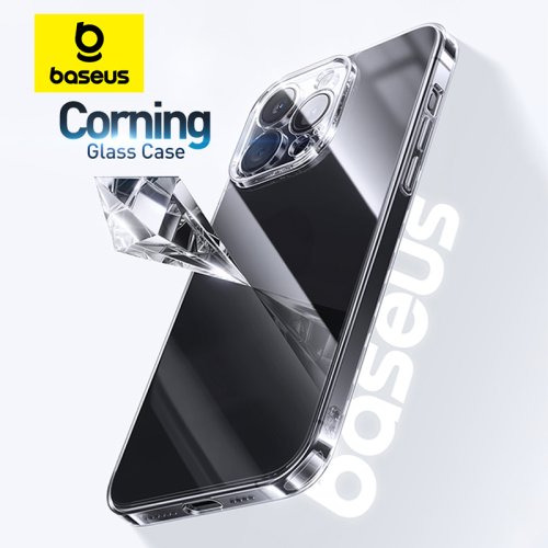 Imagen de Funda de vidrio templado Baseus para iPhone 17 16 15 Pro Max, funda de cristal Corning Gorilla resistente y transparente para iPhone 17 16 Pro Max