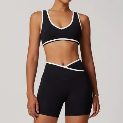 Image de Ensemble Yoga 2 Pièces - Leggings Haute Taille + Soutien-Gorge Sport