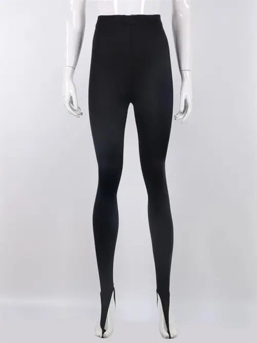 Image de Pantalons Y2K Noirs Serrés Taille Haute - Style Club 2025