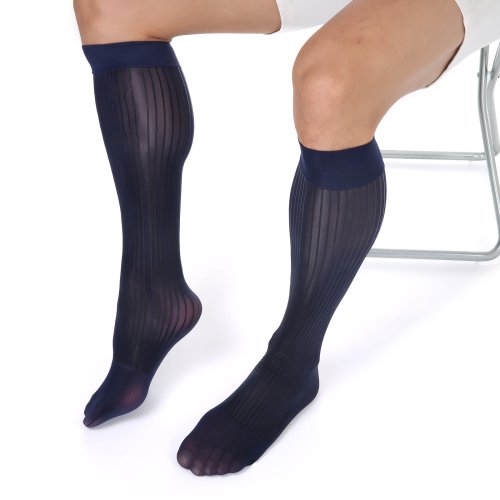 Afbeelding van Mannen Zijdeachtige Paard Olie Glans Kousen Nylon Sokken Man Sexy Ultradunne Sheer Lange Zakelijke Sokken Geschenken Doorzichtige wetlook