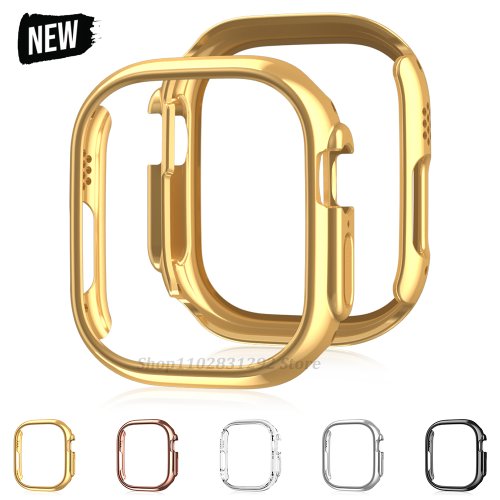 Immagine di Per Apple Watch 45mm 41mm 38mm 42mm 40mm 44mm Placcato Scheletro Copertura Dura PC Custodia Paraurti Telaio per iWatch SE 8 7 6 5 4 3 2 1 Custodia