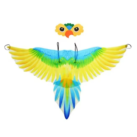 Immagine di Costume da mantello con ali di pappagallo Costume da carnevale con mantello per uccelli per travestimento di carnevale di Halloween