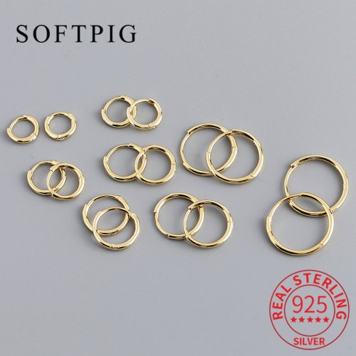Afbeelding van Echte 925 Sterling Zilveren Ronde Huggie Hoepel Oorbellen met 18K Goud Verlaagd - Trendy en Minimalistische Sieraden voor Vrouwen