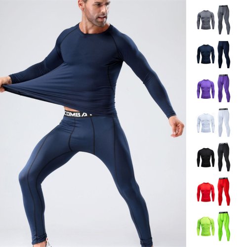 Bild von Herren Lauf-Set mit Thermo-Unterwäsche, Kompressions-Rashguard und Schnelltrocknendem Track-Anzug – XXL bis XXXXL, Zweite Haut für Fitness, Gym, MMA und Jogging
