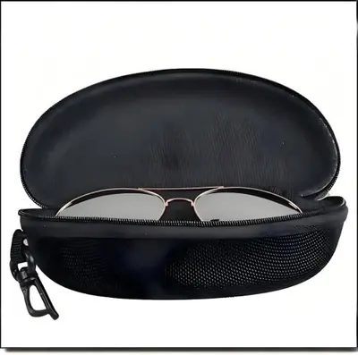 Image de Boîte à Lunettes Portable avec Fermeture Éclair - Protection Anti-Égratignures