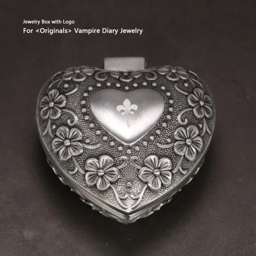 Immagine di Cofanetto portagioie in lega vintage e a forma di cuore 9 * 7 * 4,5 cm 6 * 6 * 3 cm per scatole regalo per collane con pendenti ad anelli