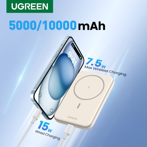 Afbeelding van Ugreen Magnetische PD 20W Power Bank 10000mAh Draagbare Draadloze Snel Opladen Powerbank met MagSafe voor iPhone 15 Pro Max, 14, 13 en 12