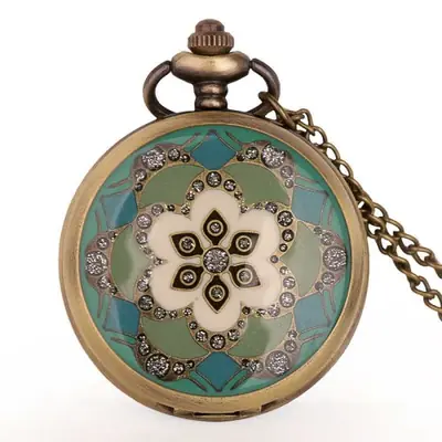 Image de Montre de Poche Vintage en Bronze - Style Antique pour Hommes et Femmes