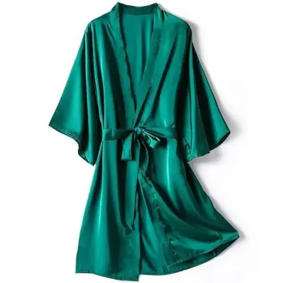 Image de Kimono Satin Élégant - Robe de Nuit Féminine & Séduisante