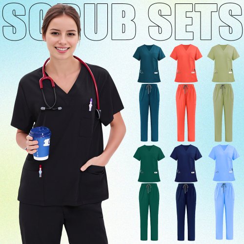 Afbeelding van Stijlvolle Scrub Set voor Verpleegkundigen & Medisch Personeel