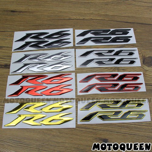 Immagine di Adesivi 3D Chrome per Yamaha YZF-R6 - Stile Sportivo e Riflettente
