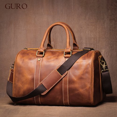 Imagen de Bolso de Viaje Retro en Cuero Genuino para Hombre y Mujer