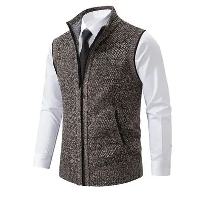 Image de Gilet Tricoté Homme Col Montant - Chaud & Élégant