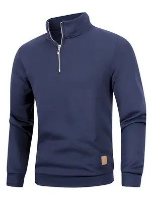 Image de Pull Homme Col Roulé à Fermeture Éclair - Style Décontracté Automne