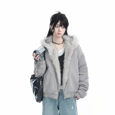 Image de Parka Fourrure Y2K Femme - Manteau Chaud & Tendance