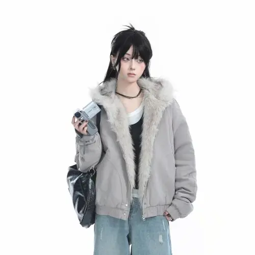 Image de Parka Fourrure Y2K Femme - Manteau Chaud & Tendance