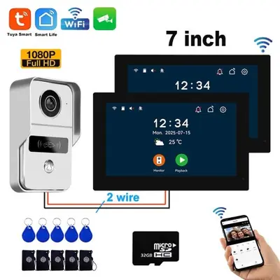 Interphone Vidéo HD 1080p avec Écran Tactile 7 Pouces