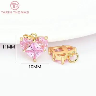 Image de Pendentifs cœur or 24k zircon - 280 pièces pour bijoux