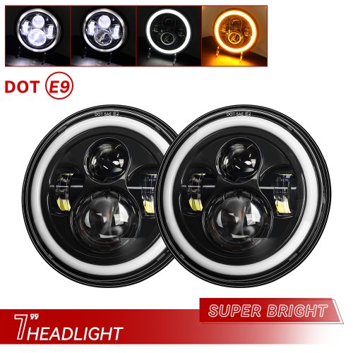 Afbeelding van Voor Nissan Patrol Y60 Hummer H1 & H2 Lada 4X4 7 inch LED Koplamp DRL Voor Wrangler TJ JK LJ CJ 7 inch voor Land Rover Defender