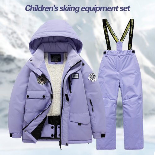 Bild von Kinder-Skianzug für Jungen und Mädchen – Dicker, wasserdichter und warmer Snow Village Ski-Anzug-Set für große Kinder und Babys