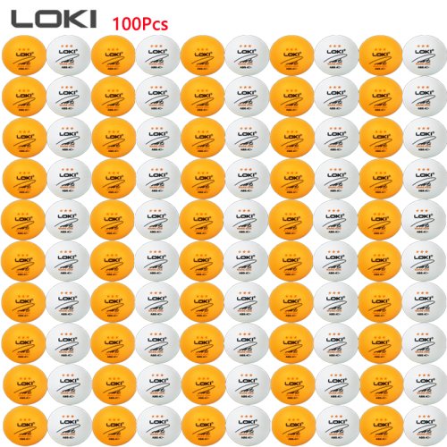 Imagen de Pelotas de Tenis de Mesa Loki - Pack de 100 Unidades, 3 Estrellas, 40 mm, Material ABS con Costura, Pelotas de Ping Pong Nuevas para Entrenamiento en Clubes y Competencias
