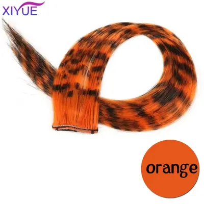 Image de Perruque synthétique longue droite zèbre clip-on pour femmes