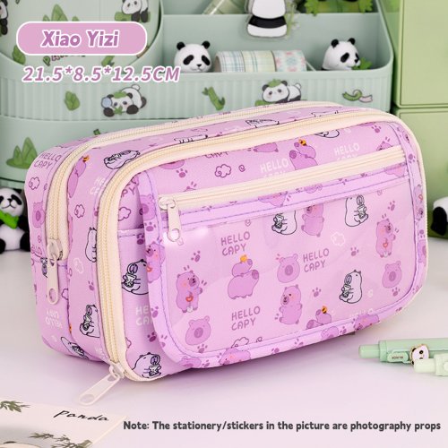 Bild von Kawaii Federmäppchen mit großem Fassungsvermögen – Panda Design für Schülerinnen, hochwertiges Schlampe-Set für die Mittelschule und Schulbedarf