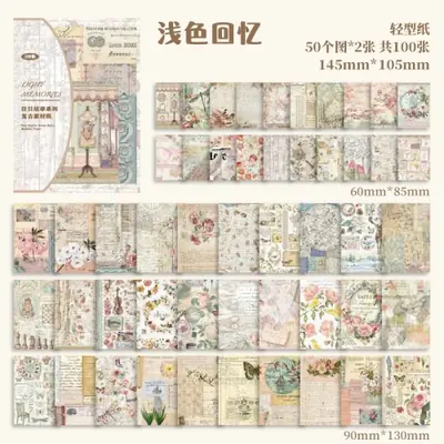 Image de Pack de 100 Papiers Vintage pour Scrapbooking