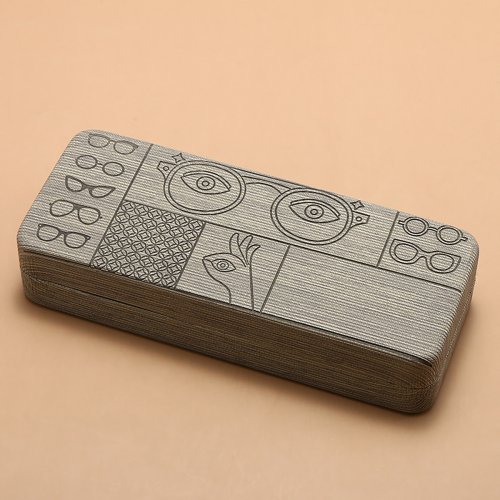 Imagen de Estuche para gafas con patrón geométrico, soporte cuadrado portátil y elegante para gafas con diseño...