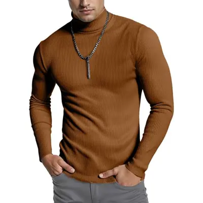 Image de Pull Col Roulé Homme - Coupe Ajustée & Style Streetwear