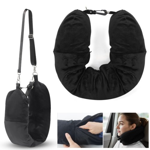 Image of Multi-Functional Travel Pillow with Built-In Storage Compartments – Comfortable Cervical Neck Support for Airplane, Car, and Outdoor Use
