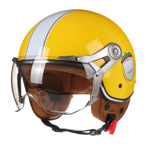 Afbeelding van DOT 3/4 Open Face Motorfiets Retro Motorhelmen Vintage Chopper Capacete De Moto Bike Cascos Scooter Mannen Vrouwen