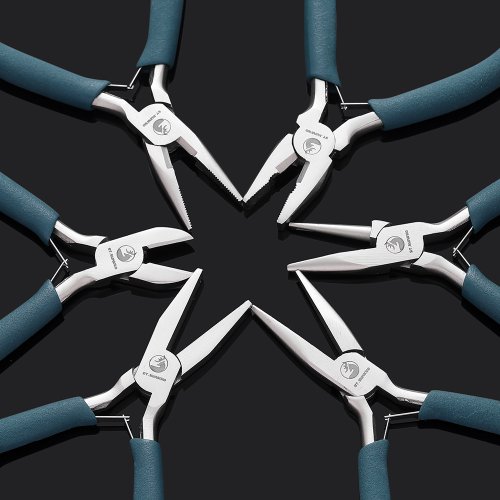Image of Professional Grade Round Nose Pliers with Wire Cutting Function for Precision Jewelry Making and Repair