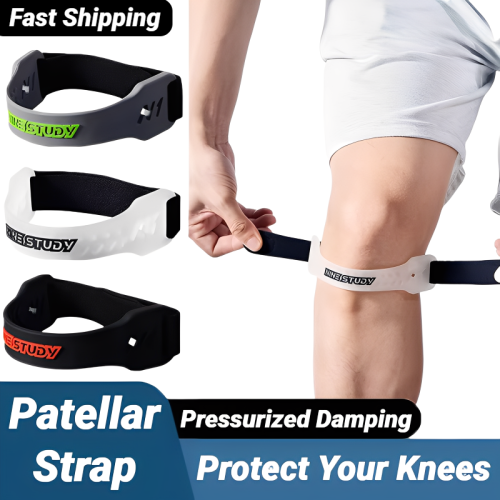 Immagine di Fascia per Ginocchio in PVC Regolabile con Supporto Rotulea e Cuscinetti Antishock – Protezione Sportiva con Compressore e Strapping per Tendini