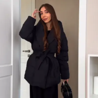 Image de Manteau Hiver Femme Long Matelassé à Capuche