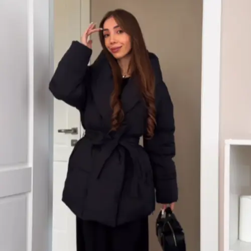 Image de Manteau Hiver Femme Long Matelassé à Capuche